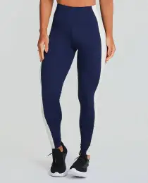 Legging Growth Lateral Contrastante Azul Marinho