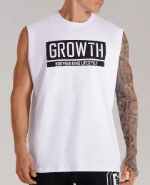 REGATA PRETA MACHÃO GROWTH TRAINING DEPT. BRANCO - GROWTH SUPPLEMENTS