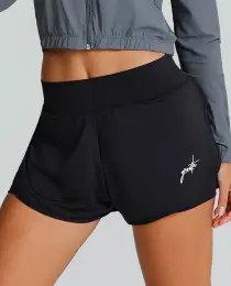 Shorts Duplo Growth Manuscrito Preto