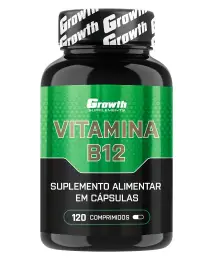 Vitamina B12 com 120 cápsulas - Growth Supplements