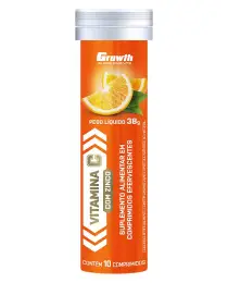 Vitamina C + Zinco Efervescente Tubete c/ 10 Tabs - Growth Supplements