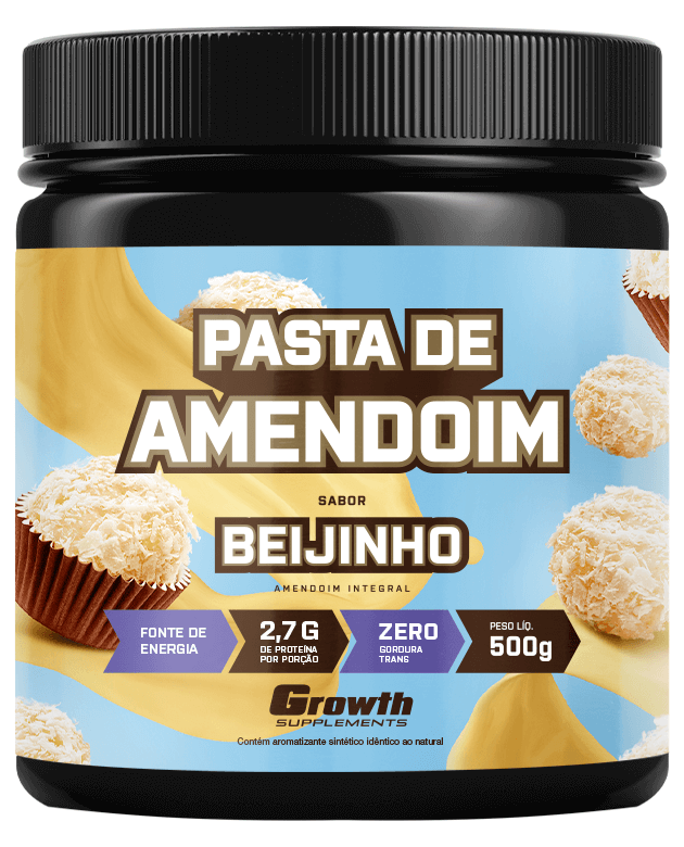 Pasta de Amendoim Sabor Beijinho 500g - Growth Supplements