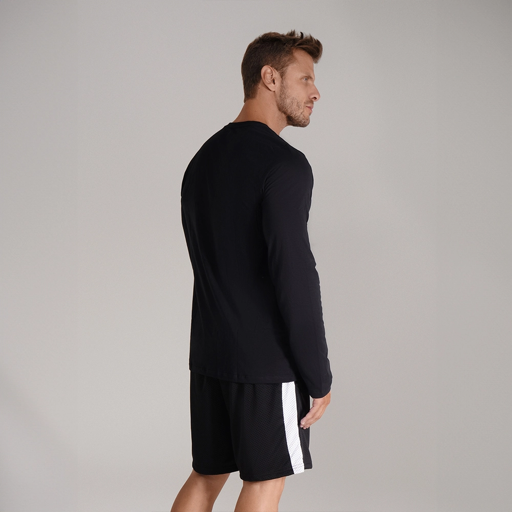 CAMISETA PRETA MANGA LONGA - GROWTH SUPPLEMENTS