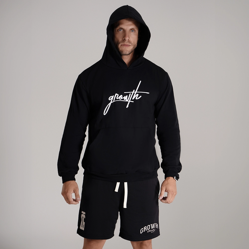 CASACO MOLETOM PRETO LOGO MANUSCRITO - GROWTH SUPPLEMENTS