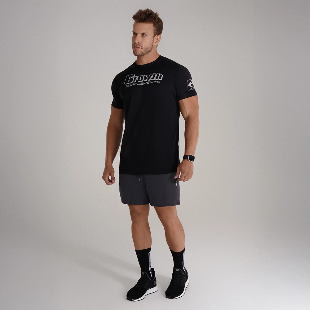 Camiseta de treino Dry-Fit Cor Preta com Caveira - Growth Supplements
