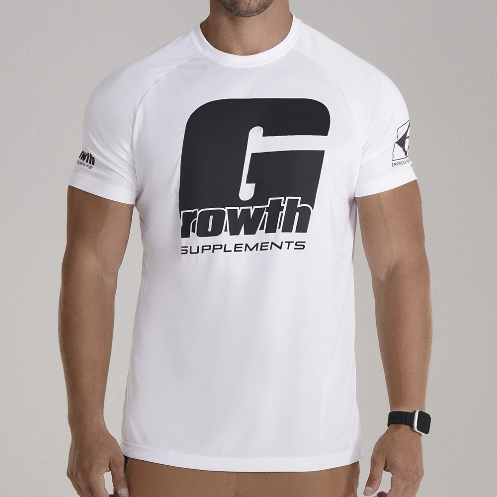 Camiseta de treino Dry-Fit Cor Branca com Gzão - Growth Supplements