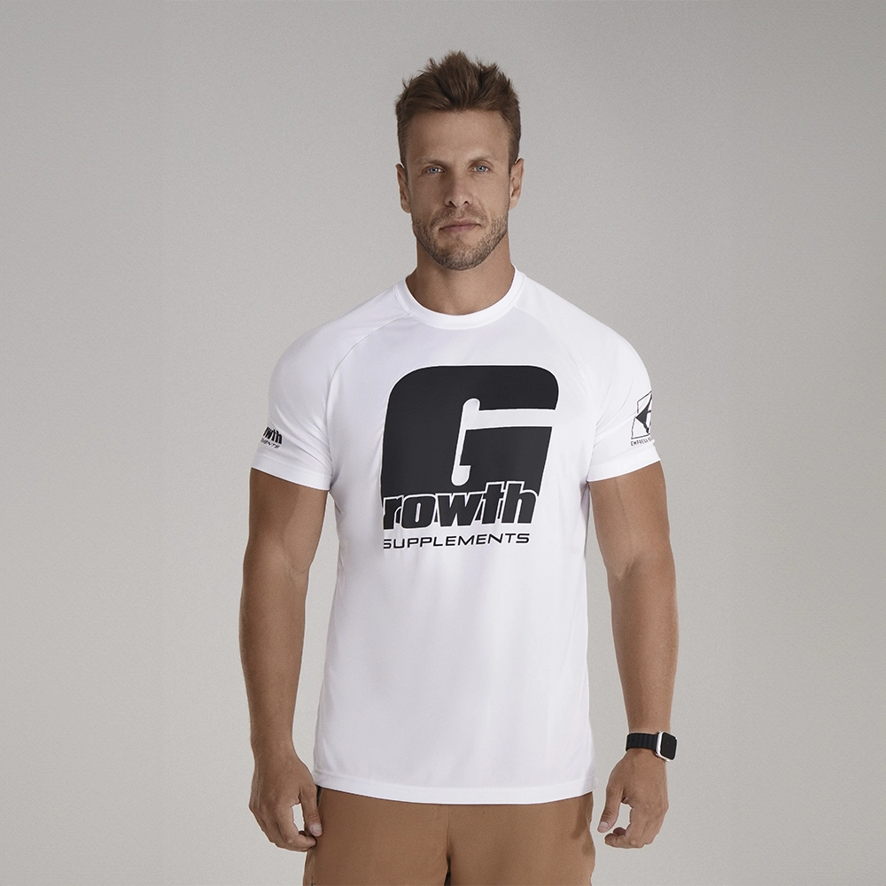 Camiseta de treino Dry-Fit Cor Branca com Gzão - Growth Supplements
