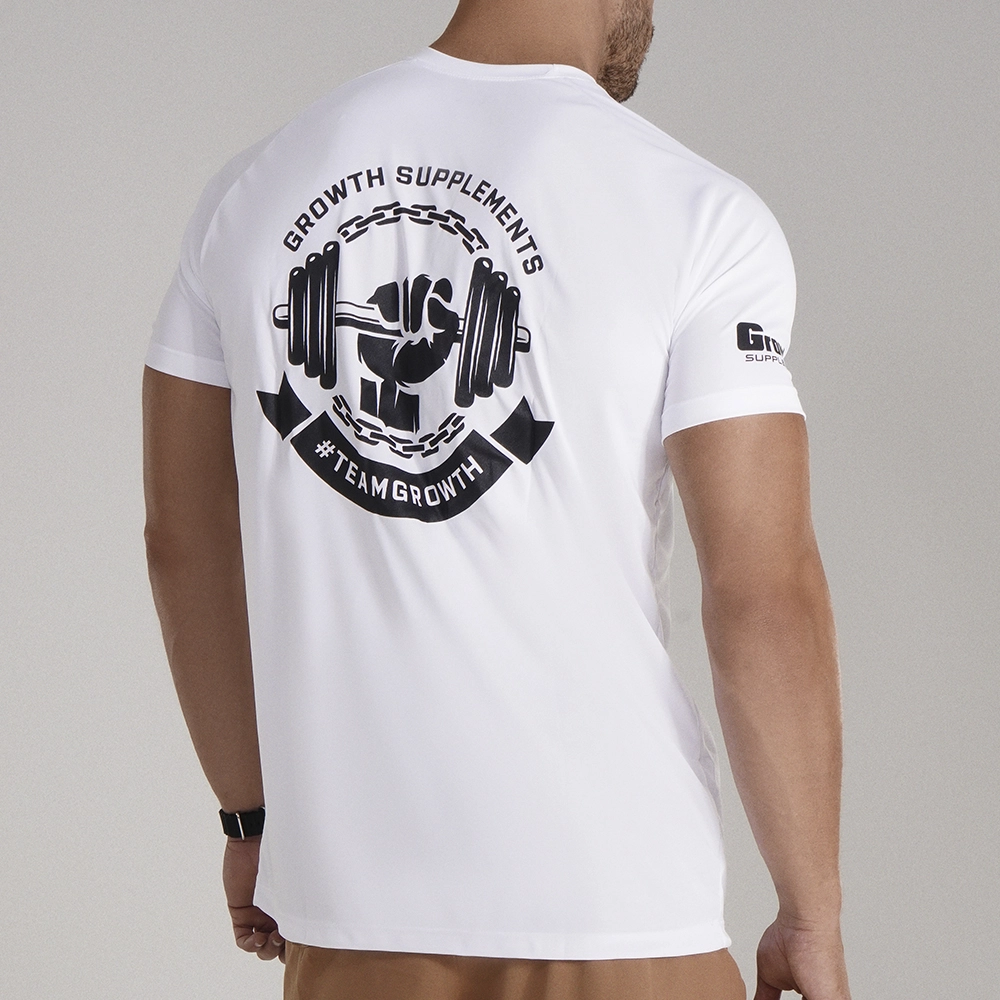 Camiseta de treino Dry-Fit Cor Branca com Gzão - Growth Supplements