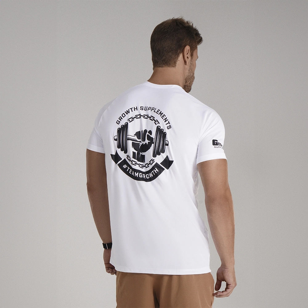 Camiseta de treino Dry-Fit Cor Branca com Gzão - Growth Supplements