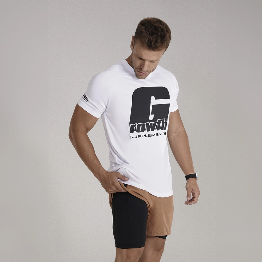 Camiseta de treino Dry-Fit Cor Branca com Gzão - Growth Supplements