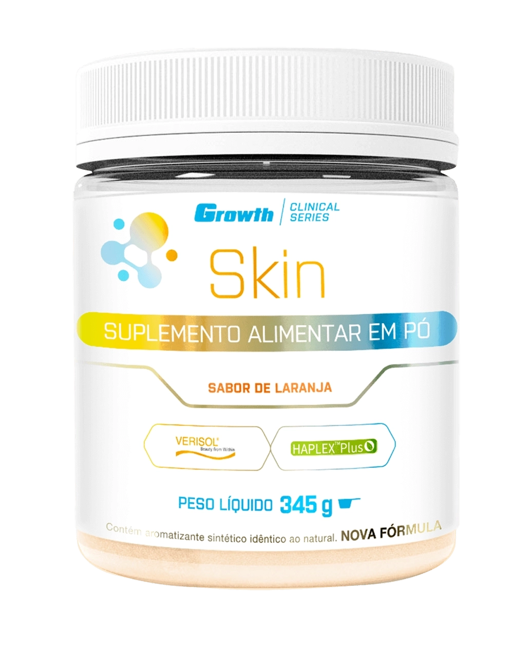 Foto do produto GROWTH SKIN COLÁGENO TIPO 1 + COLÁGENO VERISOL + ÁCIDO HIALURÔNICO + VITAMINA C 345G