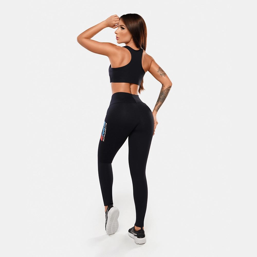 Top Preto Nadador Logo Growth