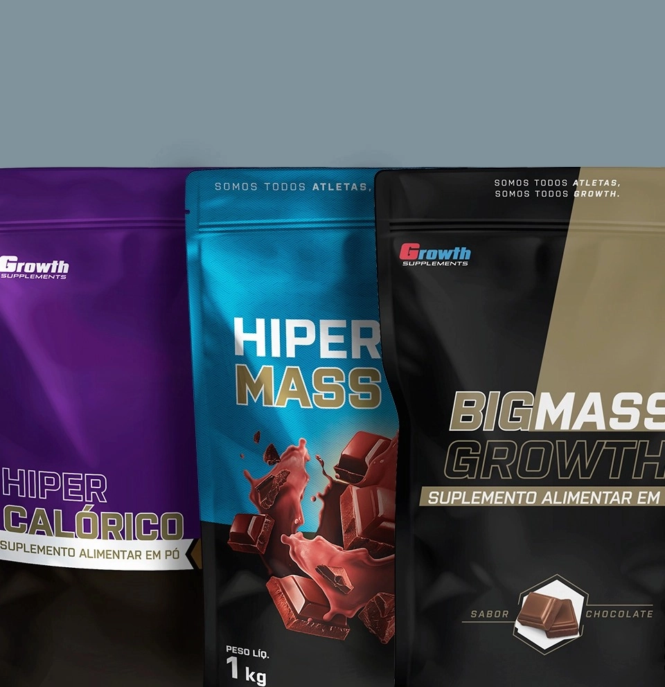 GROWTH SUPPLEMENTS - Embalagens de Hipercalórico, Hiper Mass e Big Mass Pro