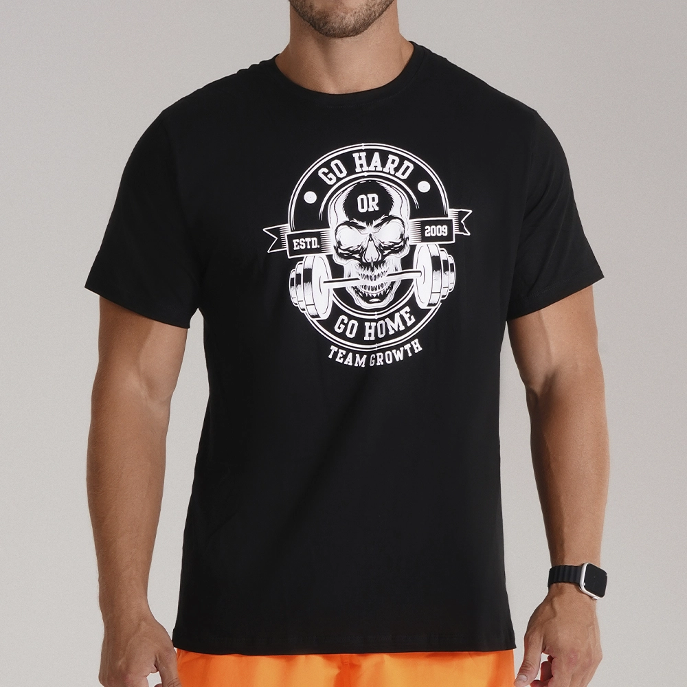 CAMISETA GO HARD GO HOME - GROWTH SUPPLEMENTS