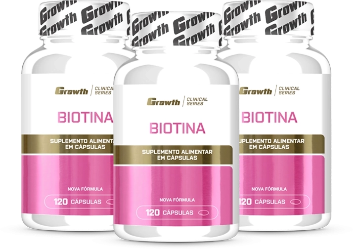 GROWTH SUPPLEMENTS - Embalagens de Biotina 120 caps