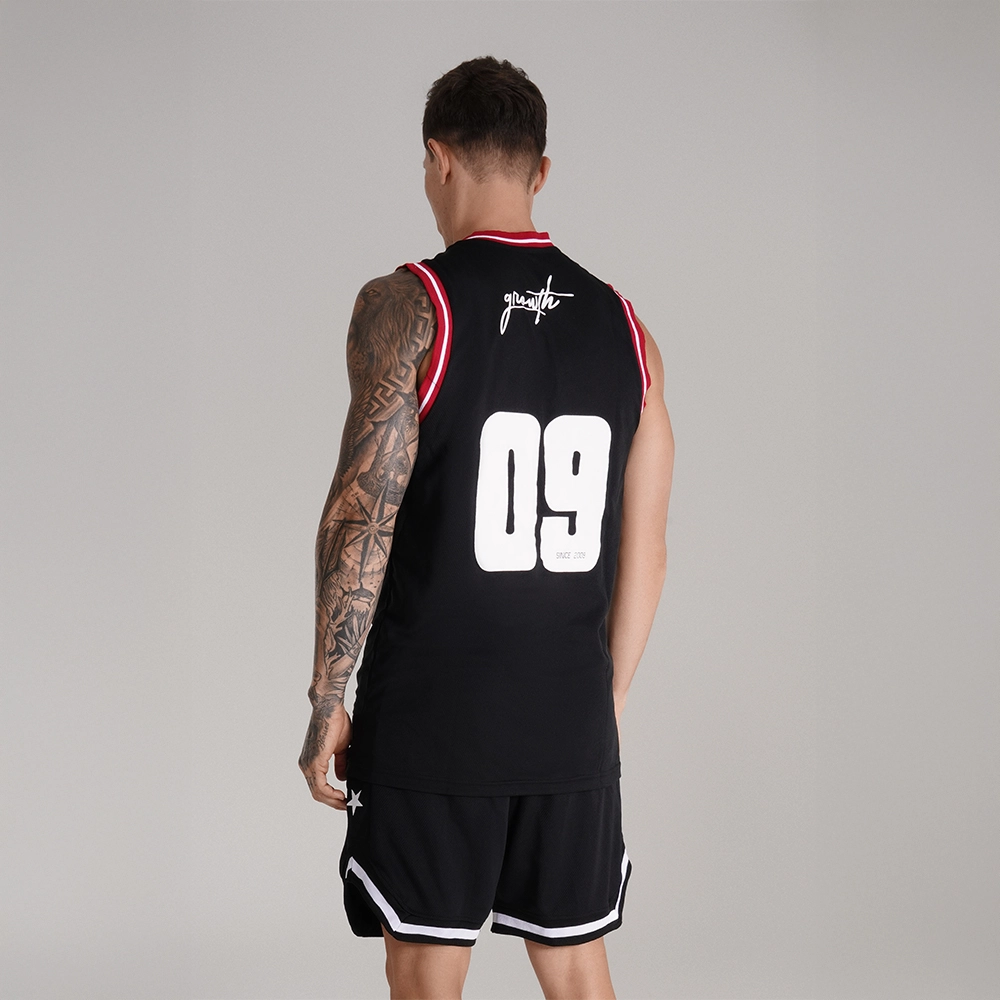 Regata Basquete Preta Logo Vermelho Growth Desde 2009