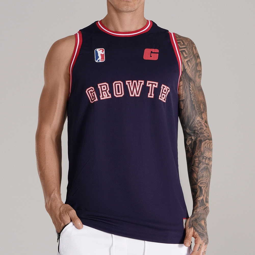 Regata Basquete Azul Logo Vermelho Growth Desde 2009