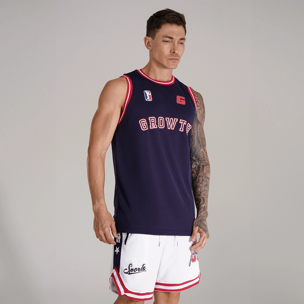 Regata Basquete Azul Logo Vermelho Growth Desde 2009