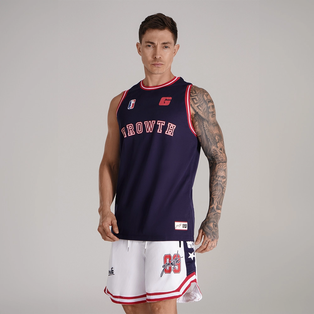 Regata Basquete Azul Logo Vermelho Growth Desde 2009