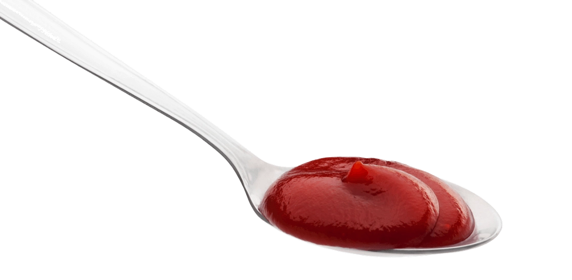 GROWTH SUPPLEMENTS - Imagem ilustrativa de uma colher de sopa de ketchup tradicional zero açúcar e zero gordura