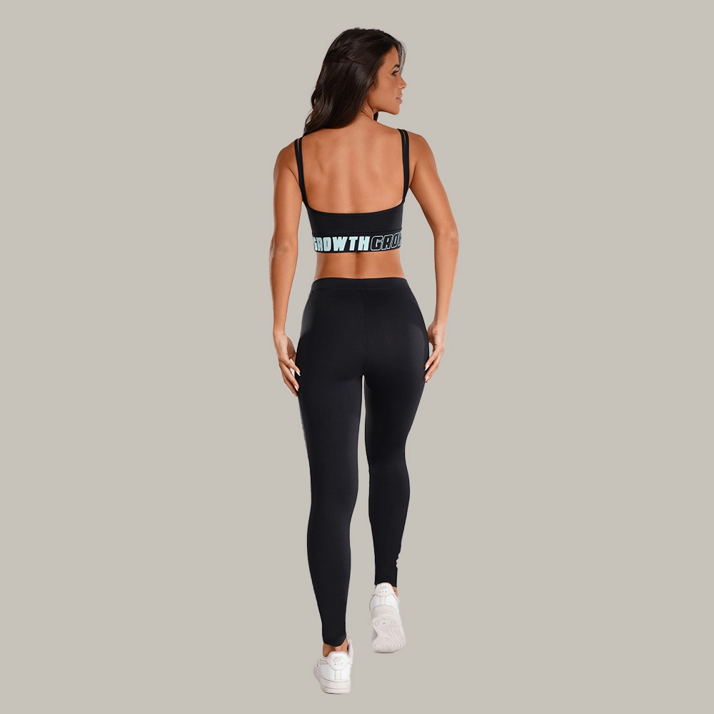 LEGGING PRETA AD RECORTE LOGO GROWTH