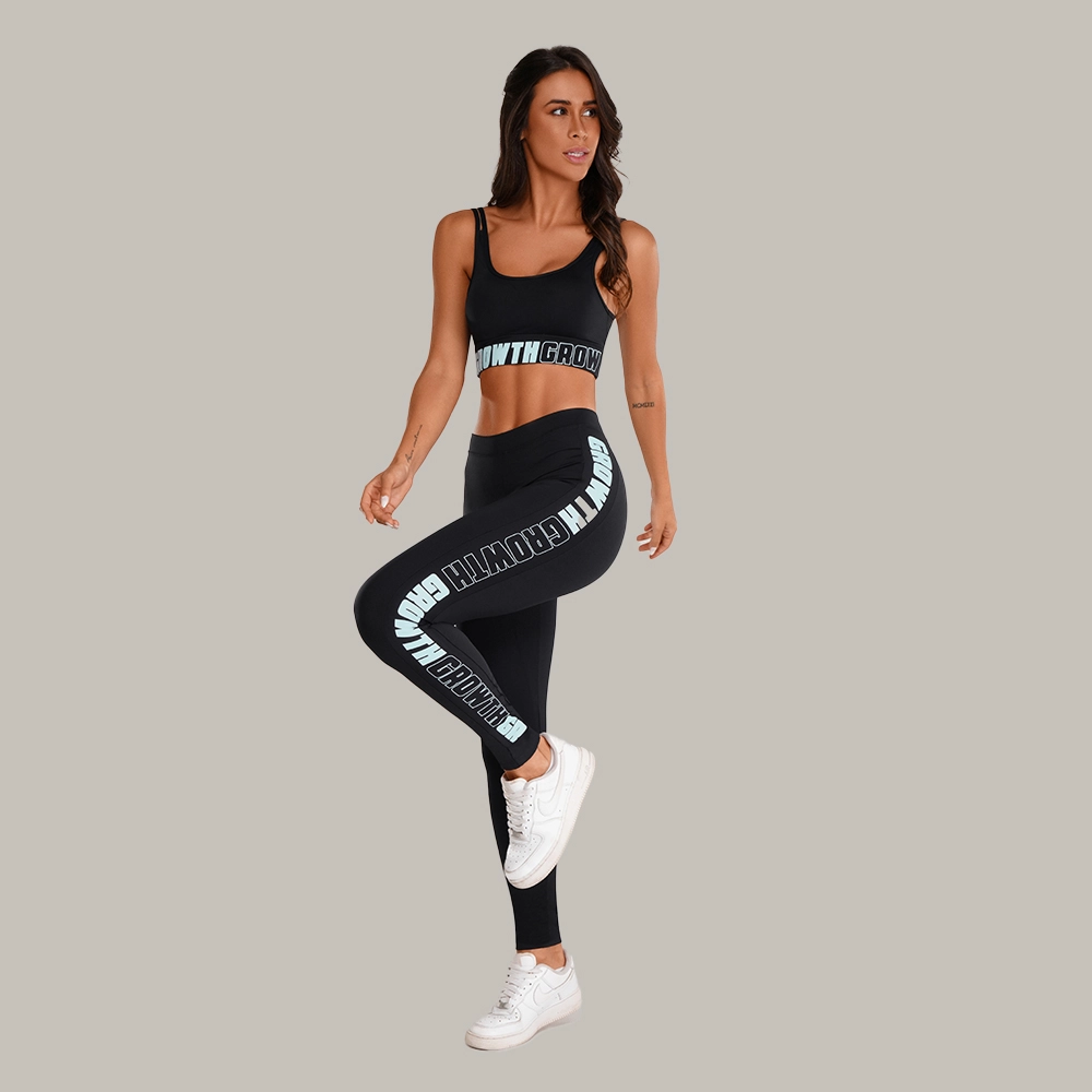 LEGGING PRETA AD RECORTE LOGO GROWTH