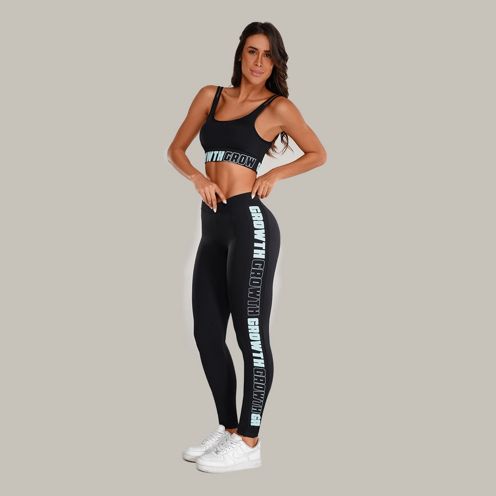 LEGGING PRETA AD RECORTE LOGO GROWTH