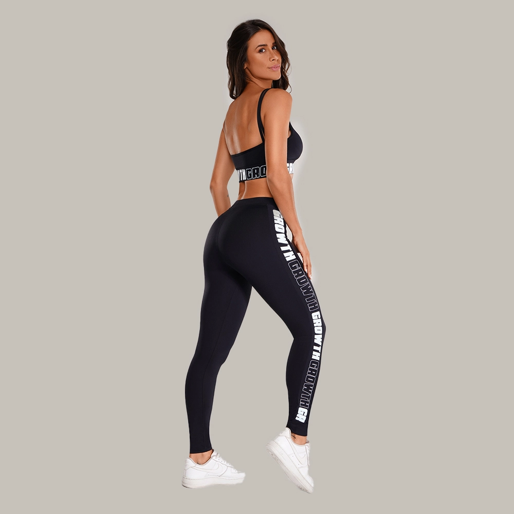 LEGGING PRETA AD RECORTE LOGO GROWTH