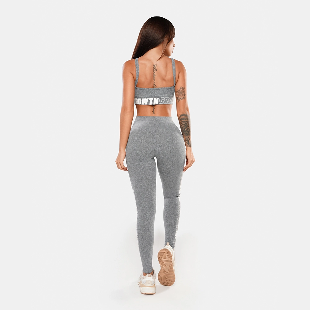 Legging Cinza Mescla Ad Recorte Logo Growth