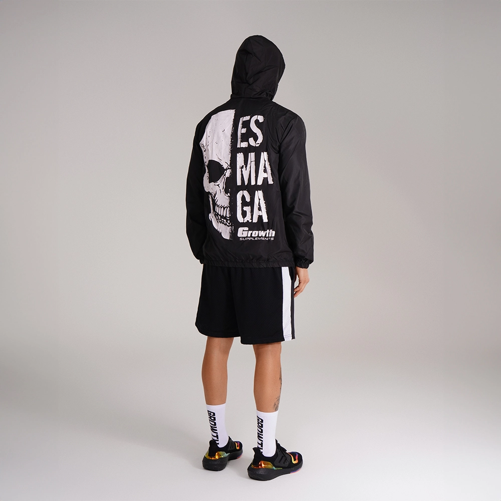 Jaqueta Preta Corta Vento Esmaga