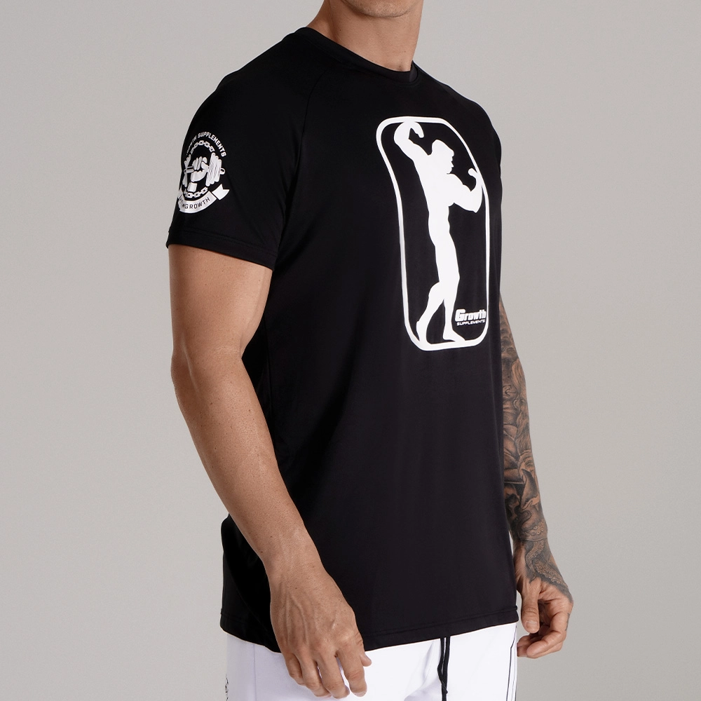 Camiseta Dry-Fit Preta POSE - GROWTH SUPPLEMENTS