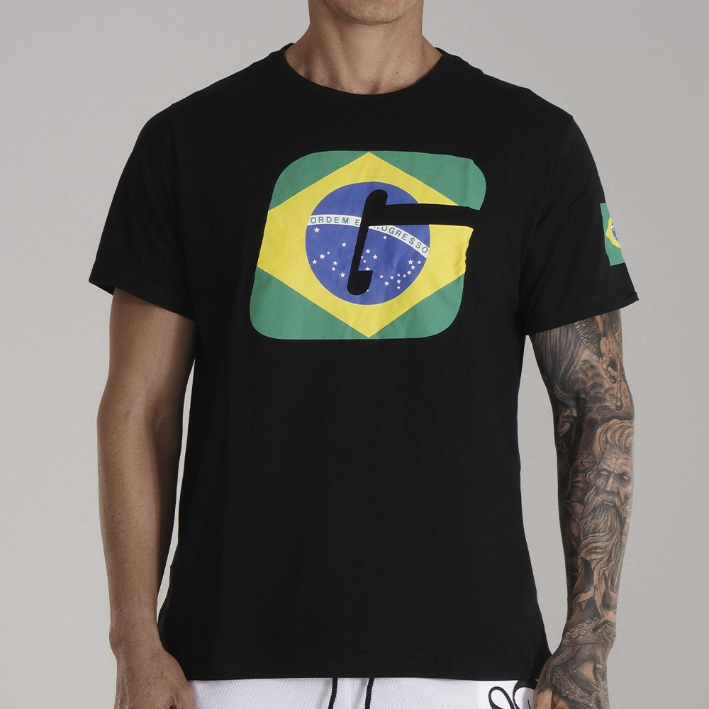 CAMISETA PRETA G BRASIL- GROWTH SUPPLEMENTS