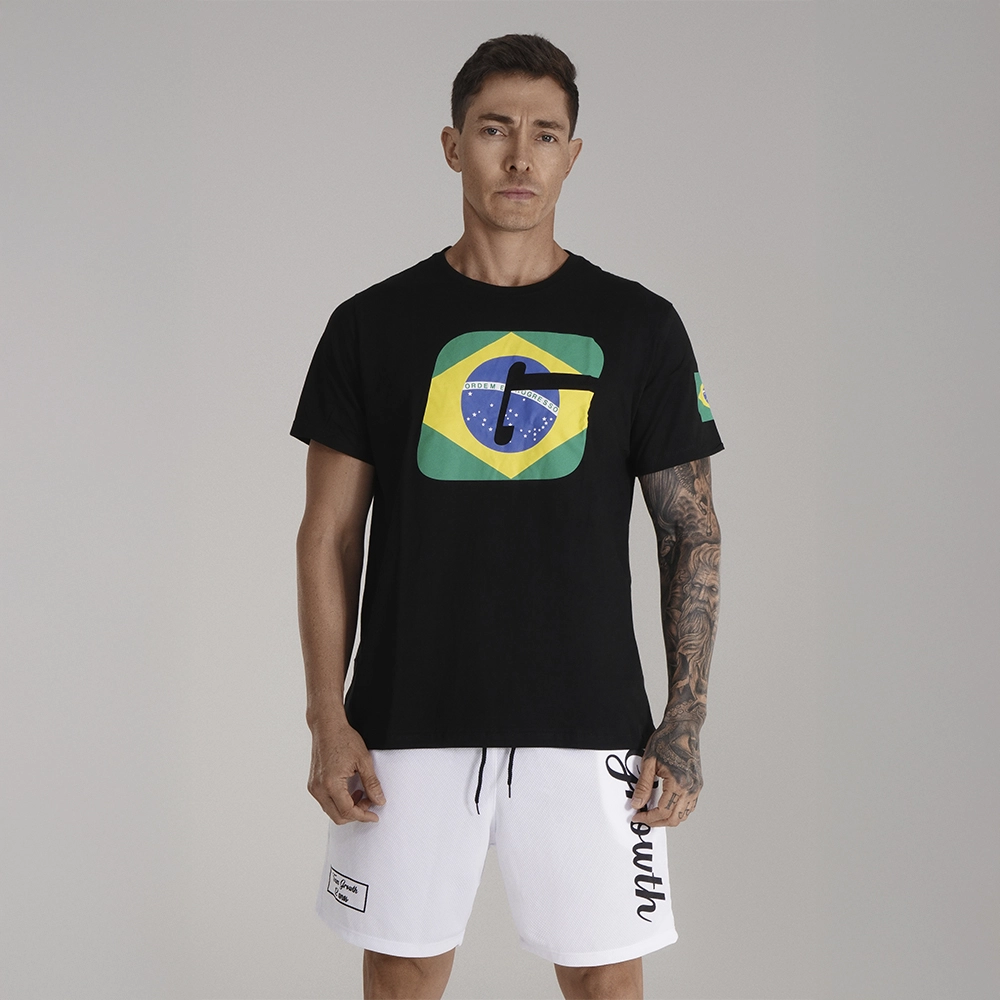 CAMISETA PRETA G BRASIL- GROWTH SUPPLEMENTS