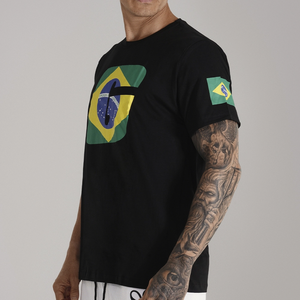 CAMISETA PRETA G BRASIL- GROWTH SUPPLEMENTS