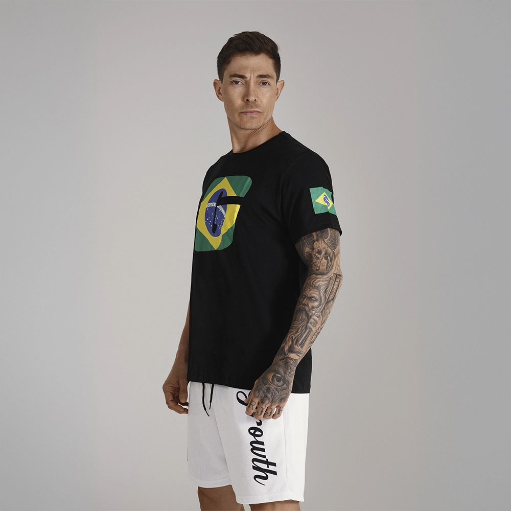 CAMISETA PRETA G BRASIL- GROWTH SUPPLEMENTS