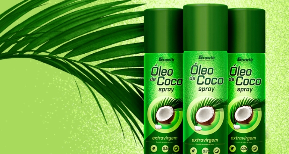 GROWTH SUPPLEMENTS - Imagem ilustrativa Óleo de coco spray.