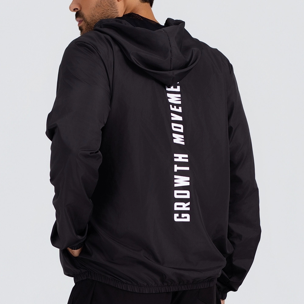 Jaqueta Preta Corta Vento G Branco