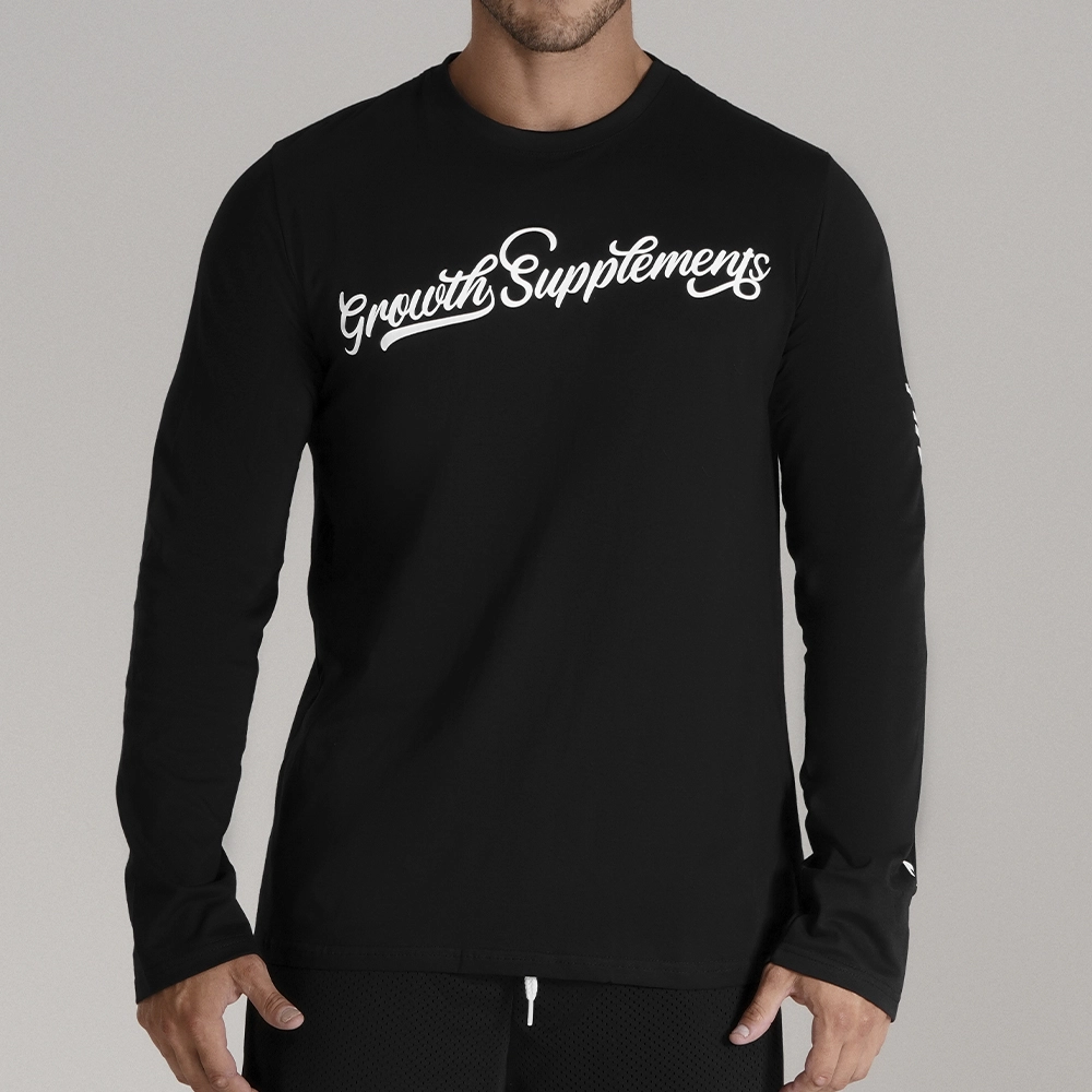 CAMISETA PRETA MANGA LONGA THE IRON NEVER LIES - GROWTH SUPPLEMENTS