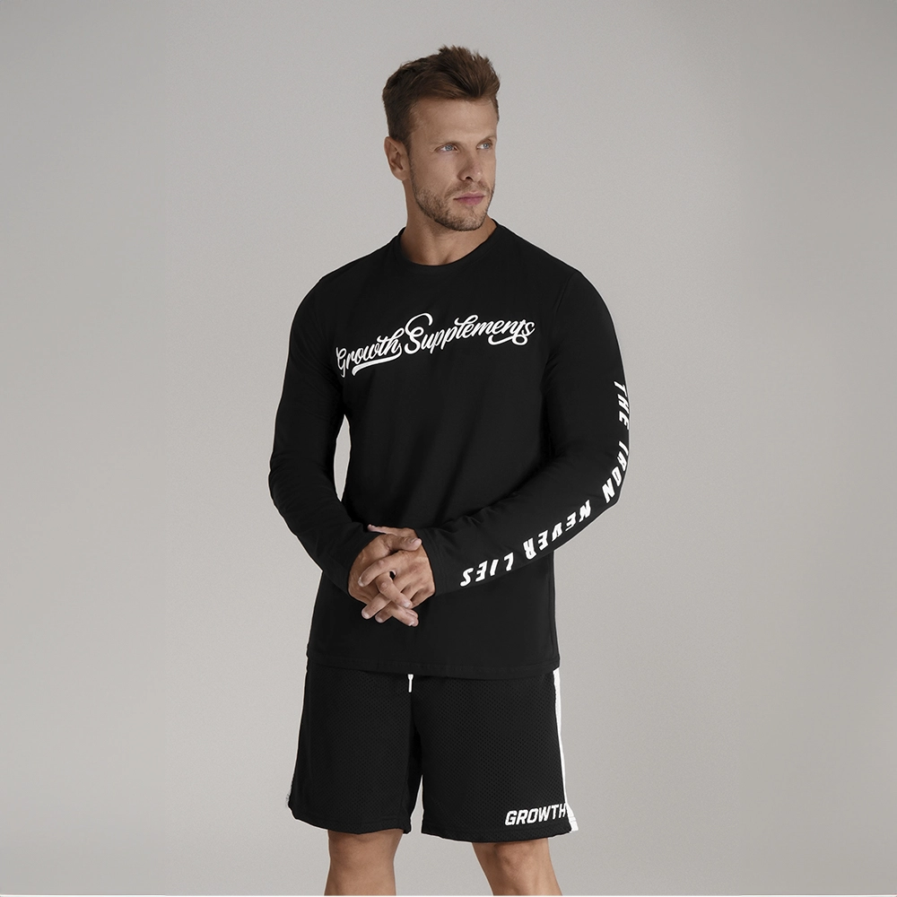 CAMISETA PRETA MANGA LONGA THE IRON NEVER LIES - GROWTH SUPPLEMENTS