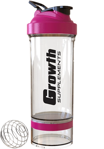 Coqueteleira Growth Premium Transparente e Rosa 700ml - Growth Supplements