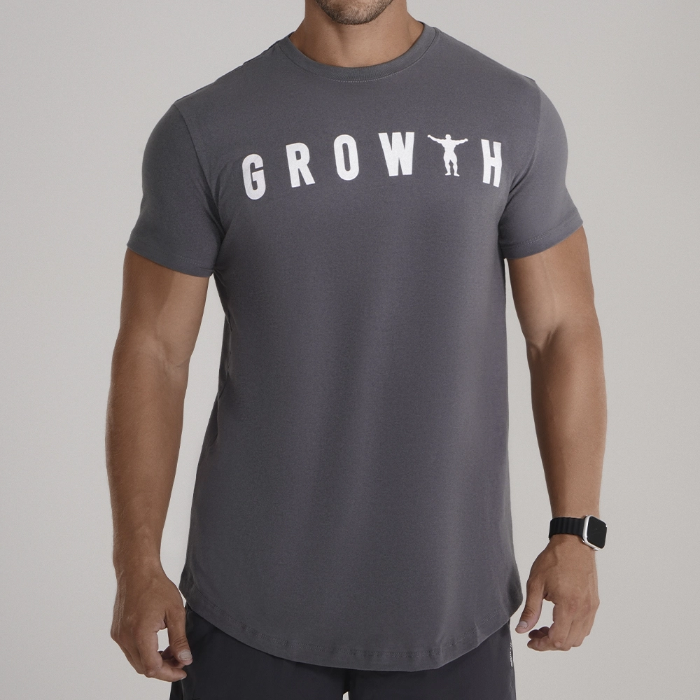 CAMISETA PREMIUM LONG GROWTH MAN CINZA - GROWTH SUPPLEMENTS