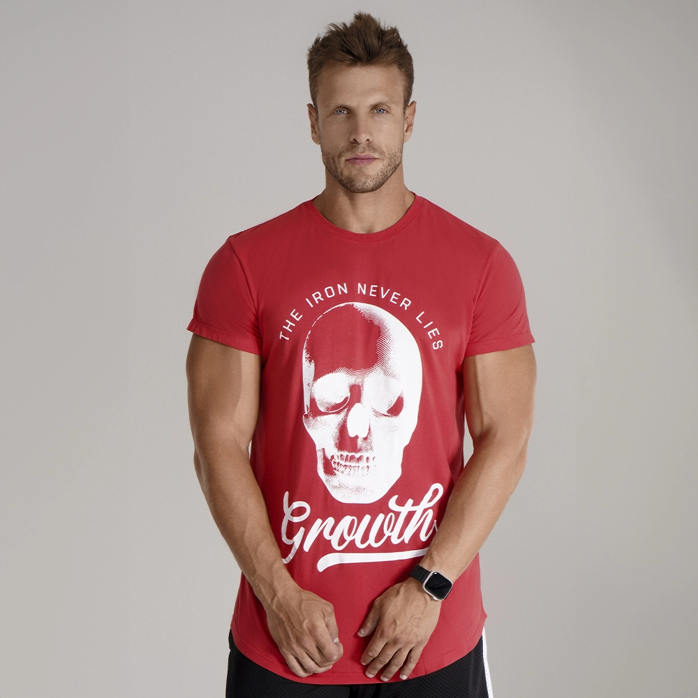 CAMISETA PREMIUM LONG GROWTH THE IRON VERMELHO - GROWTH SUPPLEMENTS
