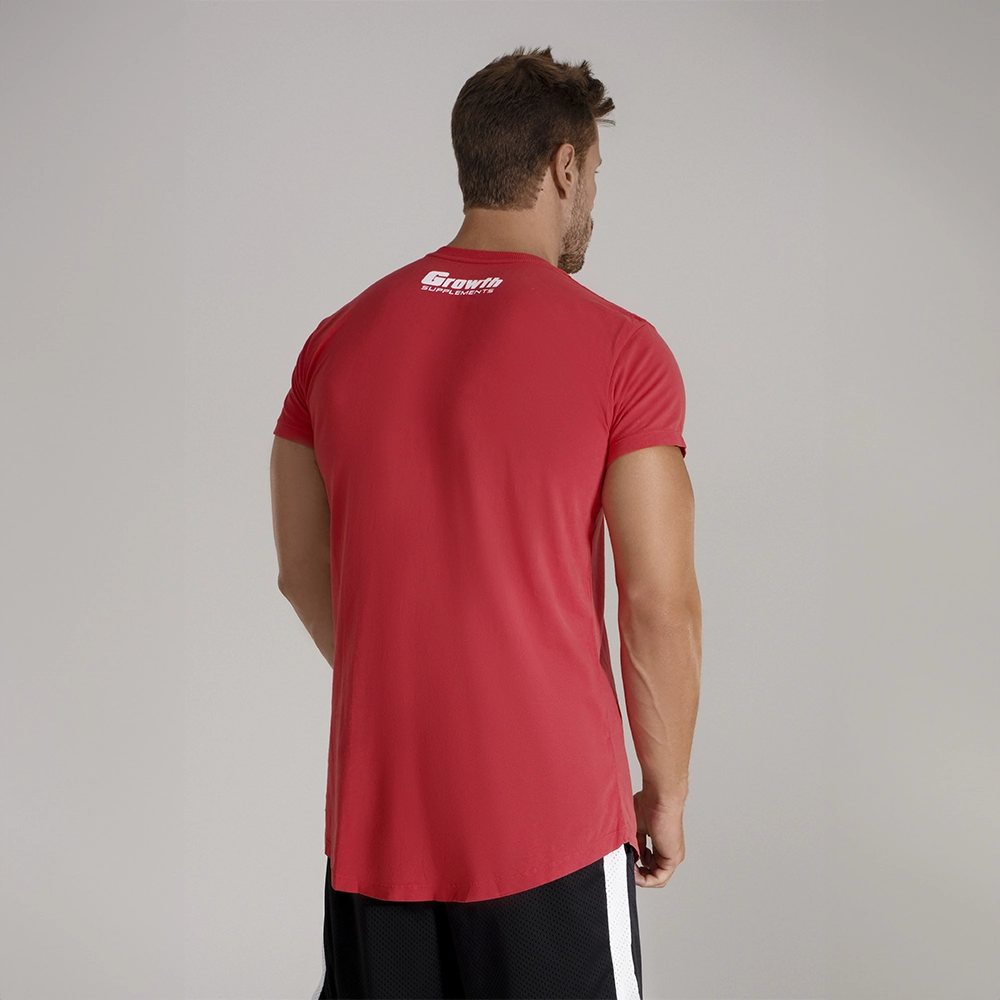 CAMISETA PREMIUM LONG GROWTH THE IRON VERMELHO - GROWTH SUPPLEMENTS