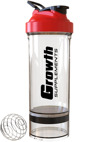 Coqueteleira Growth Premium Transparente e Vermelho 700ml - Growth Supplements