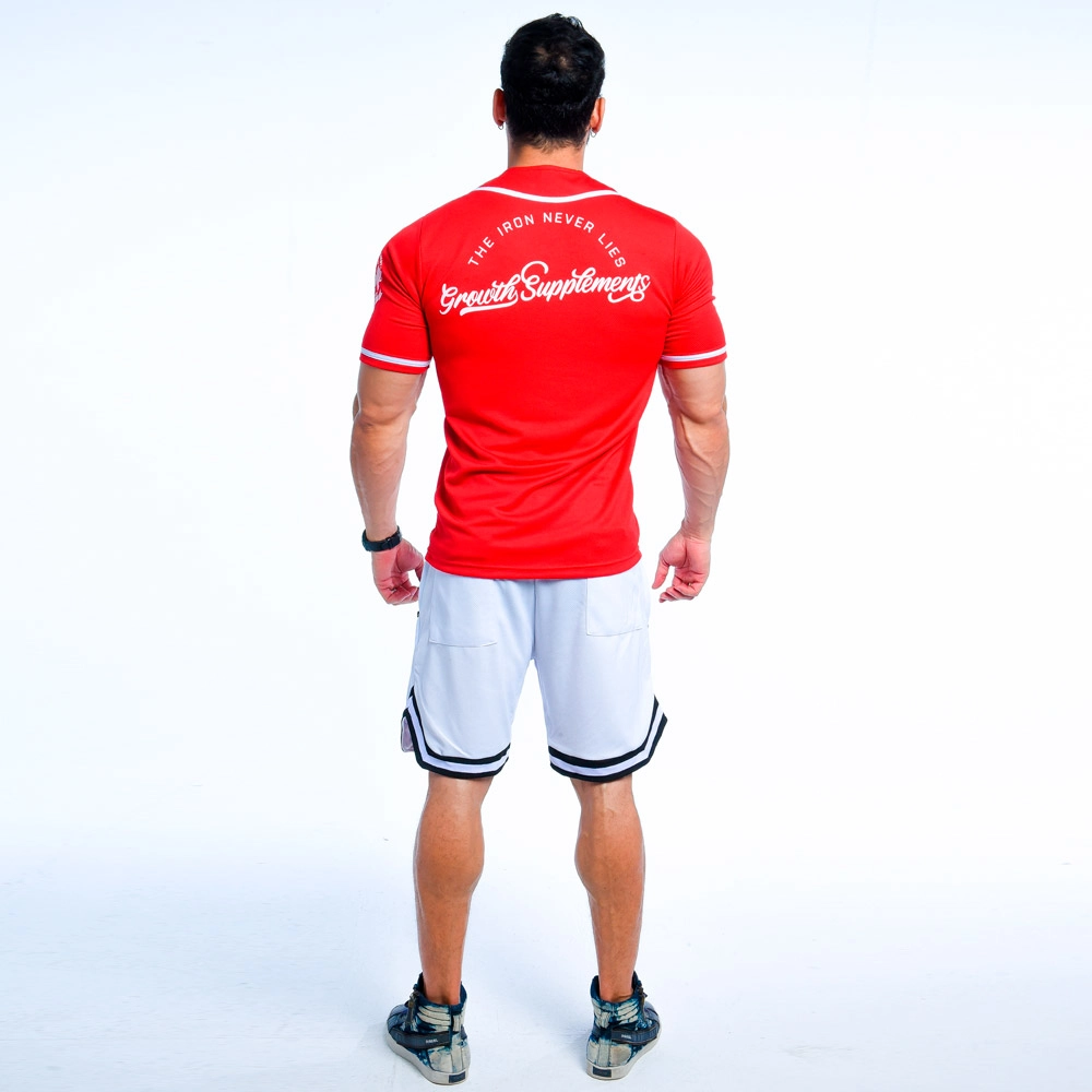 CAMISA PREMIUM BASEBALL GROWTH RED - EDIÇÃO LIMITADA - visão de trás - Atleta Felipe Franco TeamGrowth