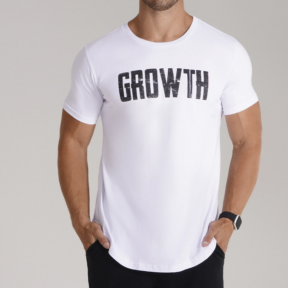 Camiseta Long Branca Growth Estilha