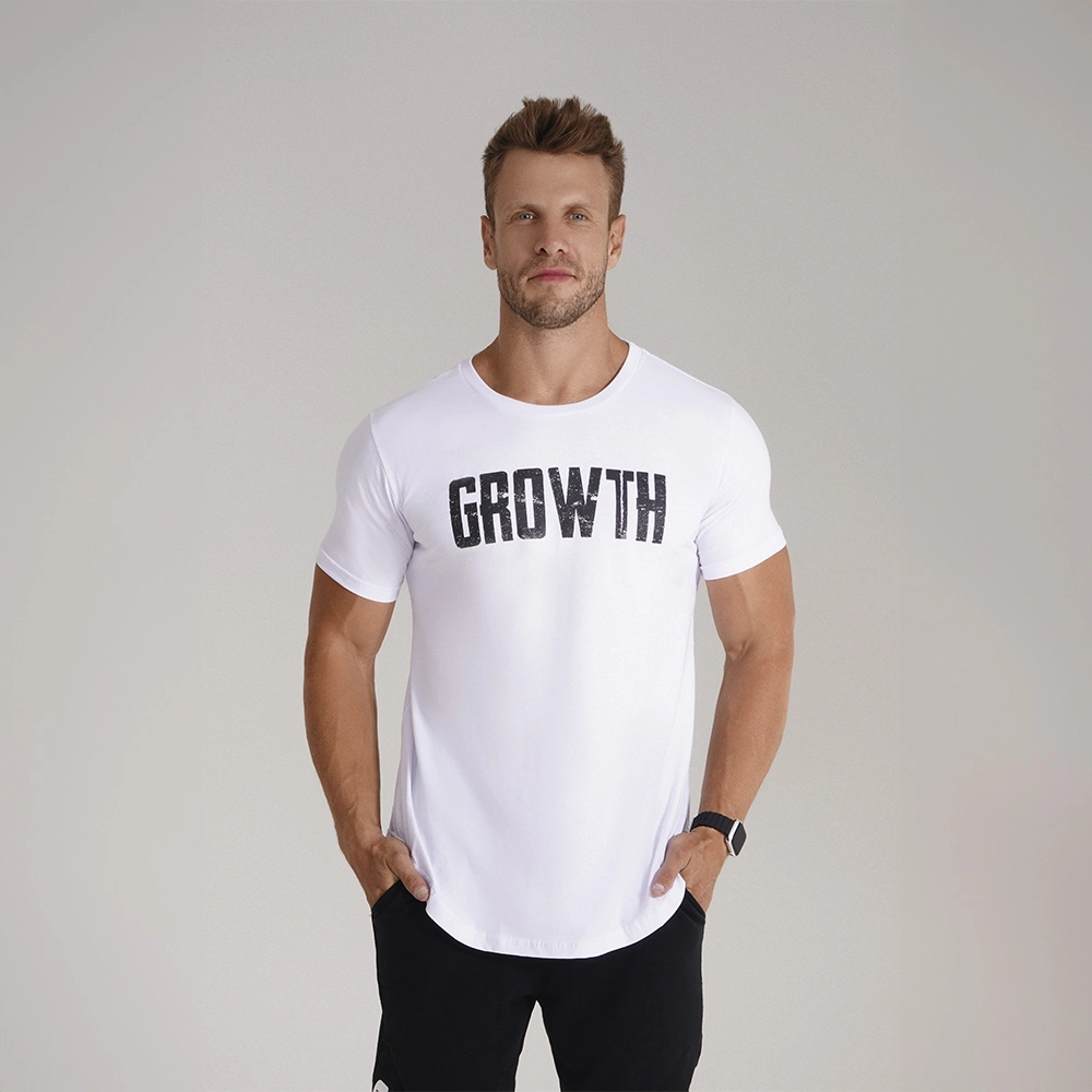 Camiseta Long Branca Growth Estilha
