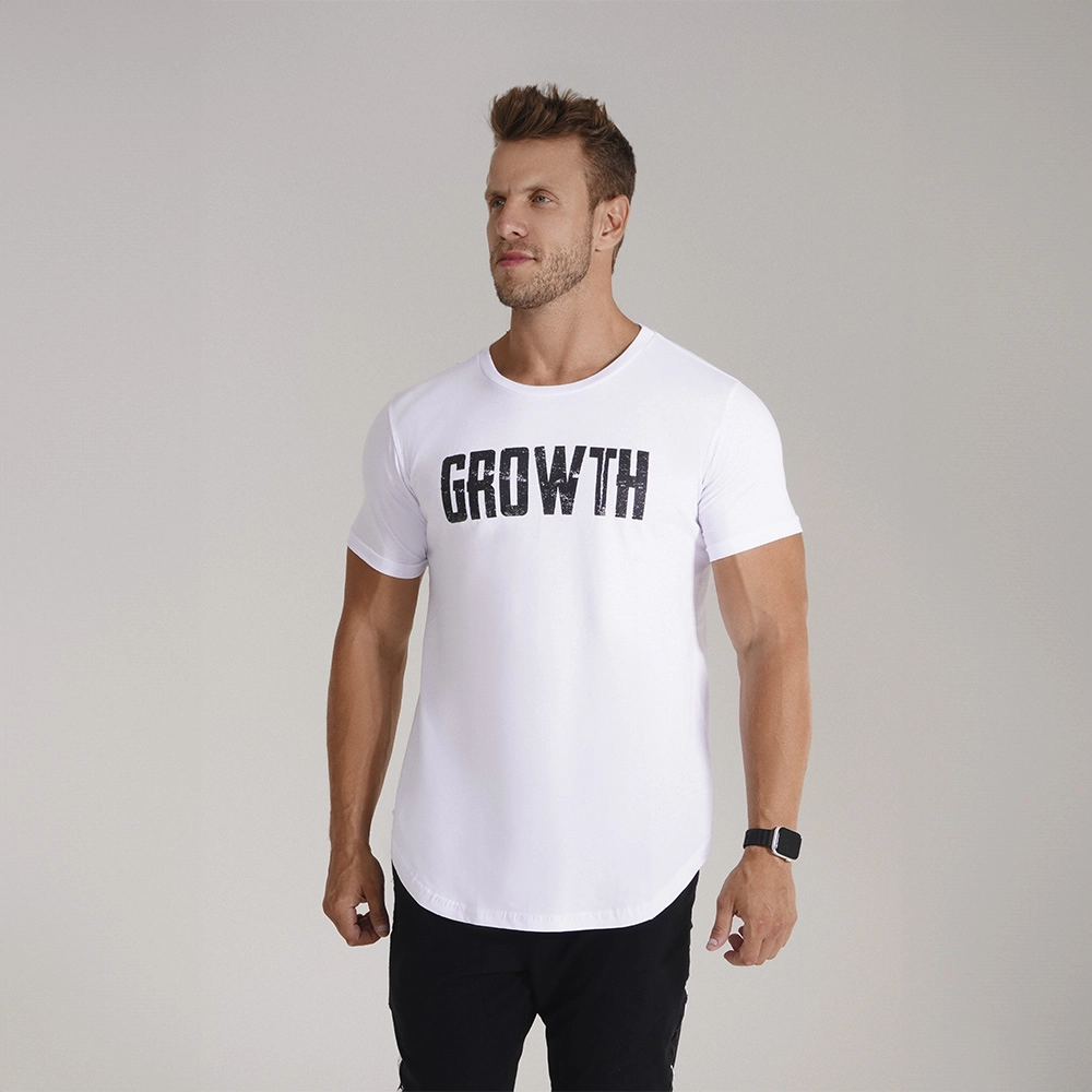 Camiseta Long Branca Growth Estilha