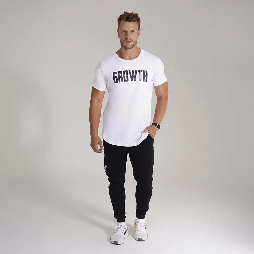 Camiseta Long Branca Growth Estilha