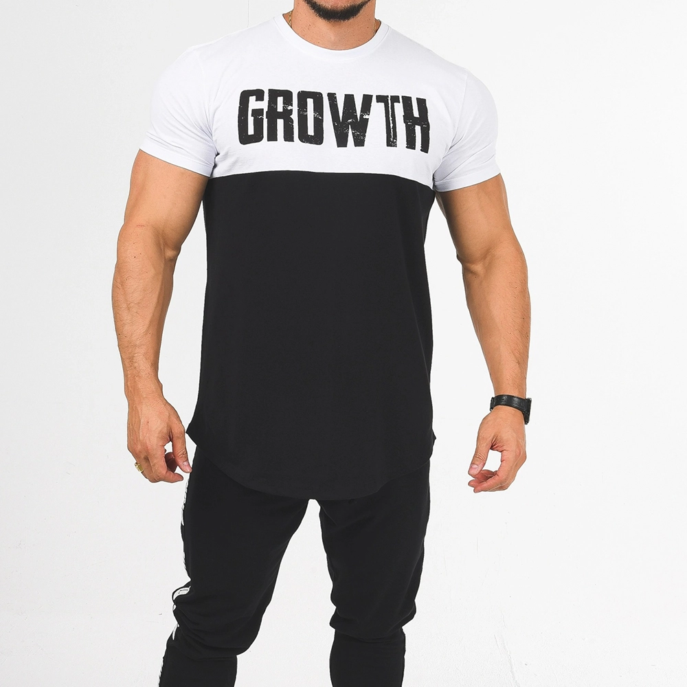 CAMISETA PREMIUM LONG PRETA RECORTE BRANCA - GROWTH SUPPLEMENTS